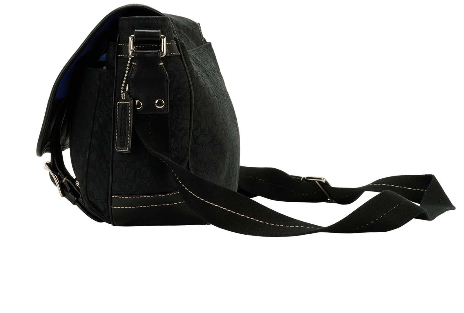 Voyager Messenger, &pound;150, Handbags, Black, Fabric, Bottom view